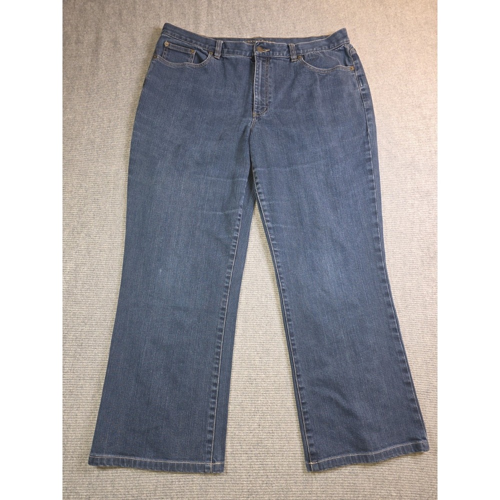 Lauren Jeans Co Ralph Lauren Womens Blue Stretch Wide Leg Size 16